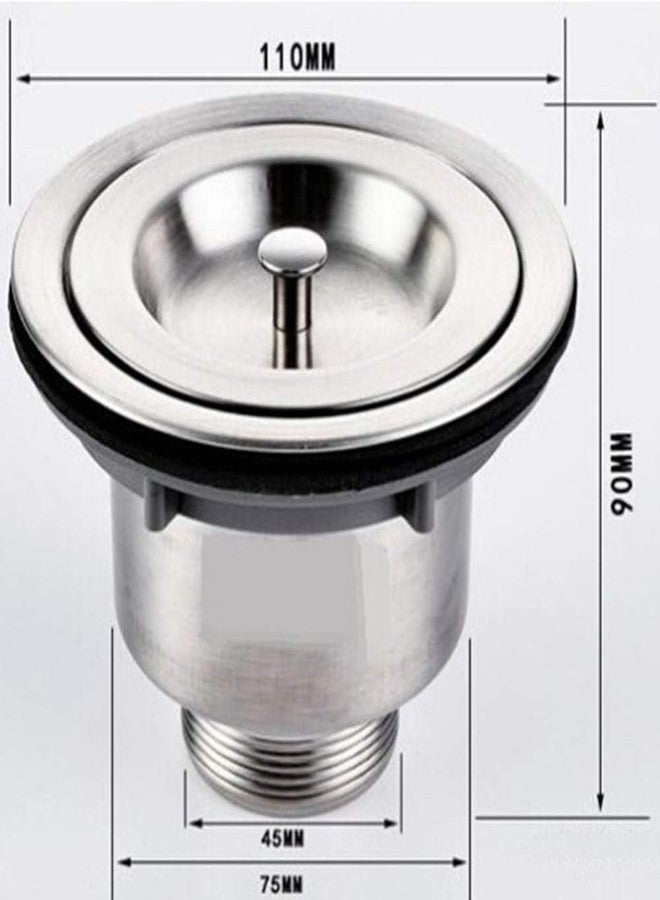Metwin Stainless Steel Kitchen Sink Strainer with Lid | Removable Waste Basket | Anti-Clog Drain Filter | Rust-Resistant | Easy to Clean | Fits Standard Kitchen Sinks (4 Inch) - Image 5